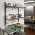 Thumbnail image #2 for Quantum WC34-CB1854GY Wall-Mounted Cantilever Double-Shelf Wire Shelving Unit, 54 x 18 x 34 Inches, Gray Epoxy Finish