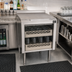 Thumbnail image #2 for BK Resources 24 Inch x 21 Inch Underbar Stainless Steel Glass Rack Cabinet with Drainboard Top and Open Front Base