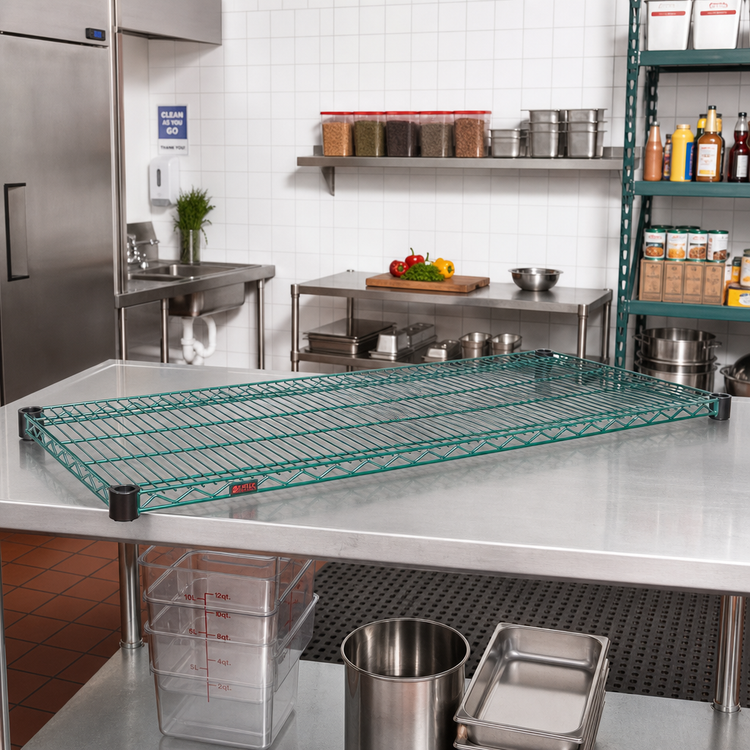 Product image #2 for EagleGard Quad-Adjust 72" x 18" Wire Shelf, Blue-Green Hybrid Epoxy Finish