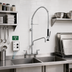 Thumbnail image #2 for 8-Inch OC Splash-Mounted Pre-Rinse Add-On Faucet with 14-Inch Spout, Spring-Action Gooseneck, and Wall Bracket