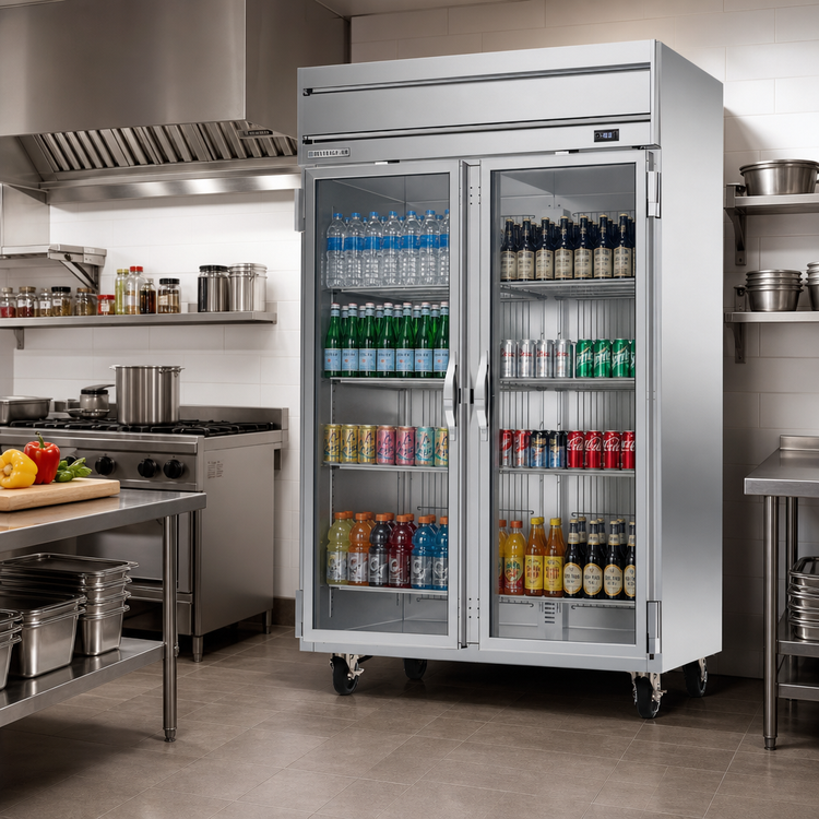 Product image #2 for Beverage-Air Horizon Series Two-Section Glass Double Door Reach-In Freezer
