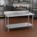 Thumbnail image #2 for Duke Manufacturing 316-3030-5R 30 x 30 in Stainless Steel Work Table with 4.59 in Riser and Galvanized Undershelf
