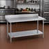 Thumbnail image #2 for Duke Deluxe 30 x 30 Inch 16-Gauge 300-Series Stainless Steel Work Table with 4.59-Inch Riser and Galvanized Undershelf