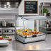 Thumbnail image #2 for Omcan Countertop Full-Service Hot Food Heated Display Case, Curved Glass, 22 Inch, 2.33 Cu. Ft.