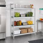 Thumbnail image #2 for Fermod Fermostock 4R38B71-E 4-Tier Perforated Polymer Shelving Add-On Unit, 71" H x 38" W x 18" D