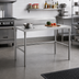 Thumbnail image #2 for Sapphire 48 Inch x 30 Inch Stainless Steel Open Base Work Table with 5 Inch Backsplash
