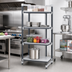 Thumbnail image #2 for Cambro Camshelving Elements XTRA Stationary Starter Polymer Shelving Unit, 24 x 18 x 72 Inch, 4-Tier, 3 Vented + 1 Solid Shelf, Speckled Gray
