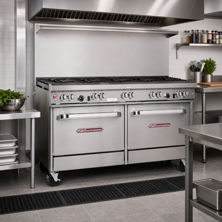 Product image #2 for Southbend Ultimate 60-Inch Gas Restaurant Range with 9 Burners and 2 Convection Ovens