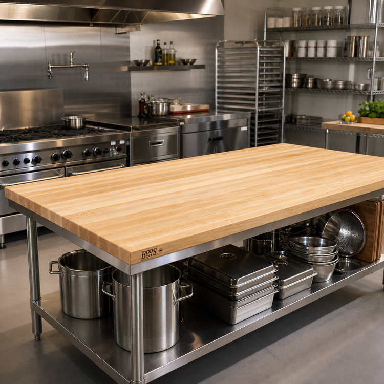 Product image #2 for Boos Block KCT6027-V 60 Inch x 27 Inch Edge Grain Maple Kitchen Countertop with Varnique Finish