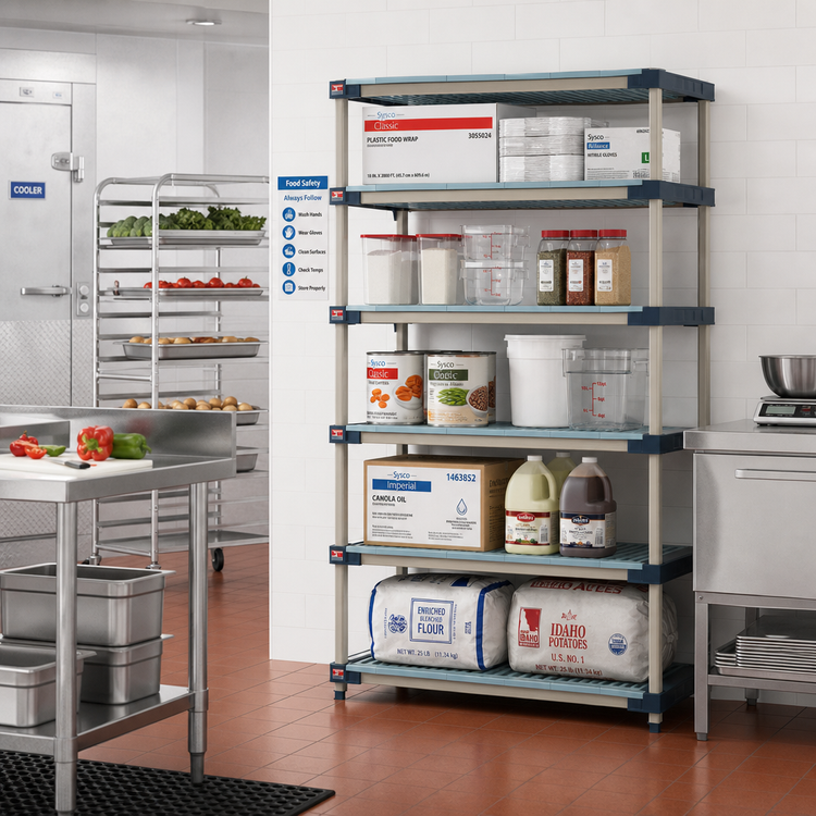 Product image #2 for MetroMax 4 5-Shelf Add-On Polymer Shelving Unit, 48 Inch W x 18 Inch D x 74 Inch H