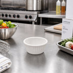 Thumbnail image #2 for American Metalcraft MRF350W 3 oz White Fluted Melamine Ramekin Case of 72