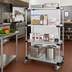 Thumbnail image #2 for Quantum Mobile Shelving Cart with 4 Solid Galvanized Steel Shelves, 60 x 18 x 69 Inches