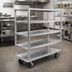 Thumbnail image #2 for Aluminum Queen Mary China & Silver Transporter Cart, Open Design, 3 Shelves