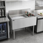 Thumbnail image #2 for Krowne Royal Series KR19-M36L 36-Inch Underbar Combination Ice Bin with Left 24-Inch Ice Bin, 6-Bottle Storage, Stainless Steel