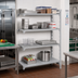 Thumbnail image #3 for Cambro Camshelving Premium 4-Tier 18 x 48 x 84 Inch Add-On Polymer Shelving Unit, 3 Vented + 1 Solid