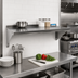 Thumbnail image #2 for BK Resources 48-Inch Wall-Mount 16-Gauge 304 Stainless Steel Shelf with 1-1/2-Inch Rear Up-Turn