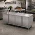 Thumbnail image #2 for BK Resources 96-Inch Stainless Steel Chef Table with Locking Hinged Cabinet Base