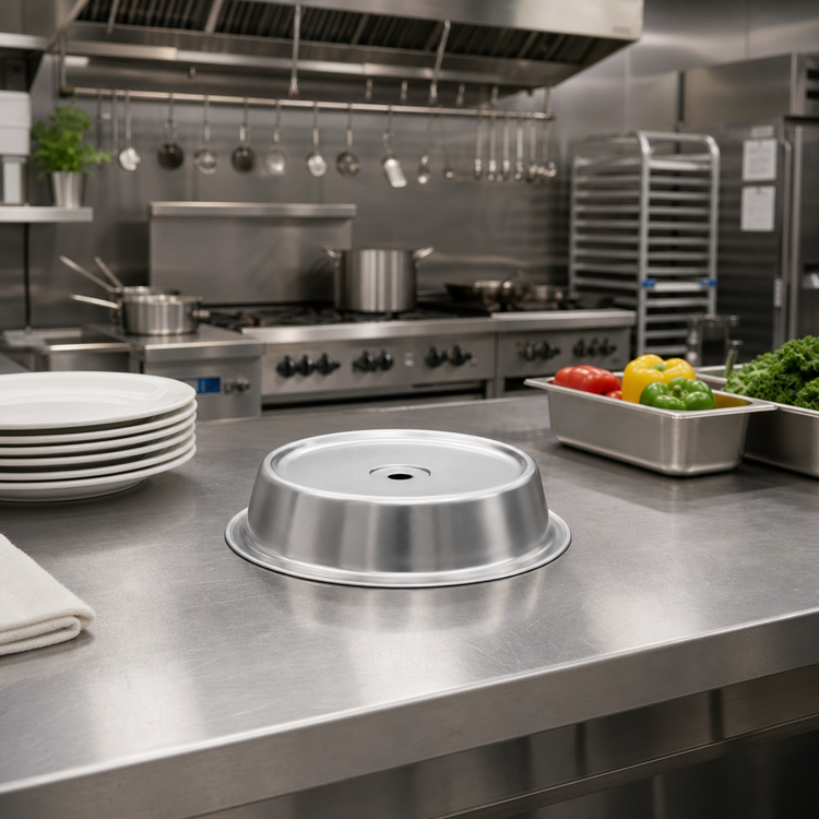 Product image #2 for Vollrath Stainless Steel Satin Finish Round Plate Cover for 11-3/16 to 11-1/4 Inch Plates