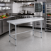 Thumbnail image #2 for Sapphire 72-Inch x 14-Inch 18-Gauge 430 Stainless Steel Flat Top Work Table with Open Base and Galvanized Legs