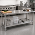 Thumbnail image #2 for John Boos 144-Inch x 36-Inch 14-Gauge Stainless Steel Undershelf for Work Tables