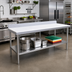 Thumbnail image #2 for Advance Tabco Poly-Vance 72 Inch x 24 Inch Poly-Top Work Table with 6 Inch Backsplash and Undershelf