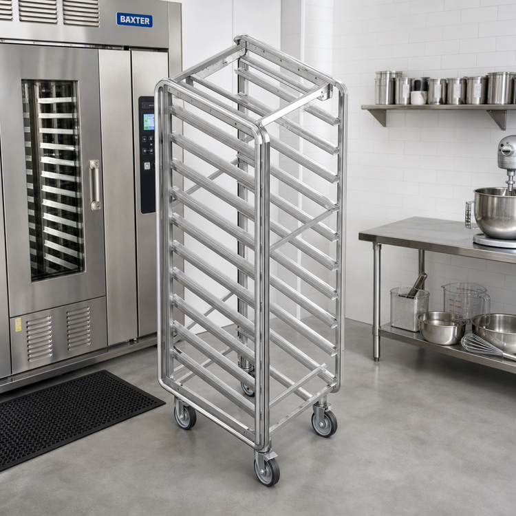 Product image #2 for Baxter Heavy Duty Stainless Steel Single End Load Rack for Single Rack Ovens, 15 Slides