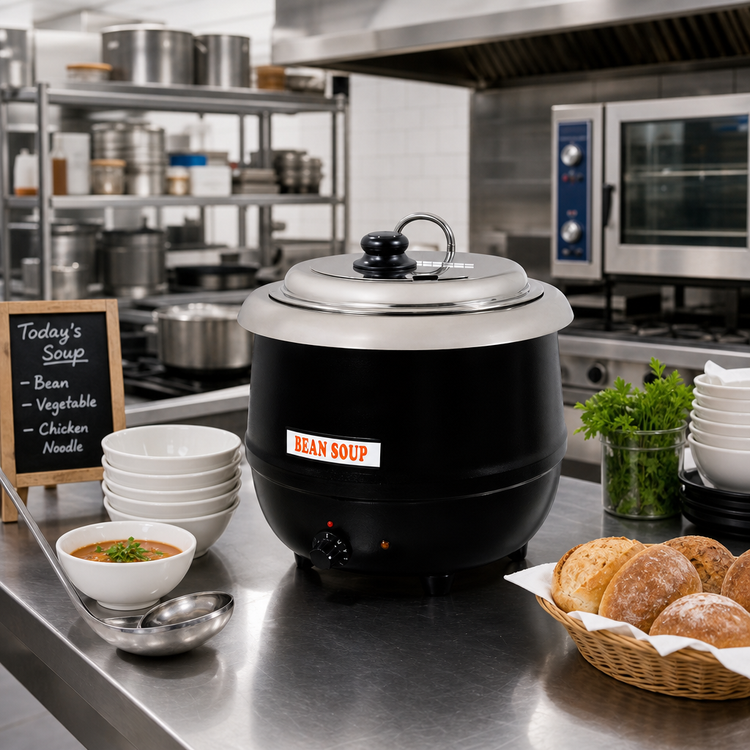 Product image #2 for Omcan 13.7 Qt Countertop Soup Kettle Warmer, 600W, Black