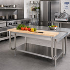 Thumbnail image #2 for Advance Tabco TA-926 72-Inch Adjustable-Height Wood Cutting Board for Equipment Stands, 10-Inch Deep, 1-1/2-Inch Thick