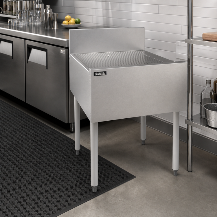Product image #3 for Top Shelf TSF Series 26-Inch Freestanding Stainless Steel Underbar Drainboard
