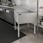 Thumbnail image #3 for Perlick Corporation Top Shelf TSF26DB 26-Inch Freestanding Stainless Steel Underbar Drainboard with Pitched Top, 6-Inch Backsplash, Open Base