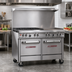 Thumbnail image #2 for Southbend Ultimate 48-Inch Gas Restaurant Range with 4 Star/Saute Burners, 24-Inch Thermostatic Griddle, Convection Oven, and Cabinet Base