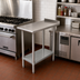 Thumbnail image #2 for Serv-Ware 12-Inch x 30-Inch Equipment Filler Table with 18/430 Stainless Steel Top, 1-1/2-Inch Rear Up-Turn, and Galvanized Undershelf