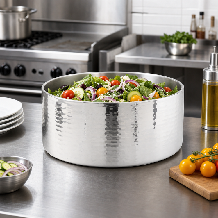 Product image #2 for American Metalcraft 10-Inch Round Double Wall Stainless Steel Hammered Serving Bowl, 156 oz.