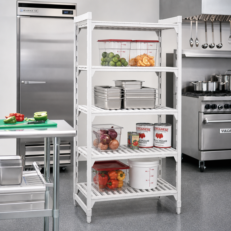 Product image #3 for Cambro Camshelving Premium 4-Shelf Vented Stationary Polymer Shelving Starter Unit, 24 x 24 x 84 Inches