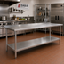 Thumbnail image #2 for Eagle Budget Series 144-Inch x 36-Inch Stainless Steel Work Table with Rear Upturn and Adjustable Undershelf