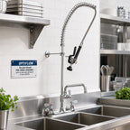 Thumbnail image #2 for BK Resources OptiFlow BKF-SMPR-WB-AF14-G Splash-Mount Pre-Rinse Assembly with 14-Inch Add-On Faucet, 8-Inch Centers, Ceramic Valves
