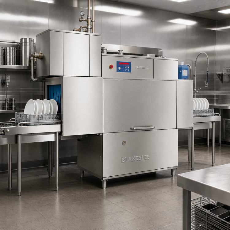 Product image #2 for Blakeslee RC62 HR Single-Tank High-Temp Conveyor Dishwasher with Prewash, Heat Recovery and Booster