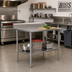 Thumbnail image #2 for John Boos Stallion Stainless Steel Top Work Table with 5-Inch Backsplash, Safety Edge, and Fixed Undershelf, 48 x 36 Inches