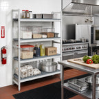 Thumbnail image #2 for Fermod Fermostock 4R35A83 4-Tier Stationary Starter Polymer Shelving Unit, 35W x 14D x 83H, Gray
