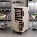 Thumbnail image #3 for Cambro Ultra Camcart® UPC1600194 Double-Compartment Front-Loading Insulated Food Pan Cart, 16 Full-Size 4-Inch Pans, Polyethylene