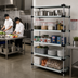 Thumbnail image #2 for Quantum 5-Shelf Stationary Solid Stainless Steel Shelving Starter Kit, 42W x 21D x 74H Inches