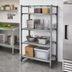 Thumbnail image #2 for Cambro Camshelving Basics Plus 4-Tier Vented Stationary Polymer Shelving Starter Unit, 42W x 24D x 64H, Brushed Graphite