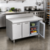 Thumbnail image #2 for La Rosa Three-Section Reach-In Work Top Freezer Base for Remote Refrigeration, 66 Inch L x 23-28 Inch D
