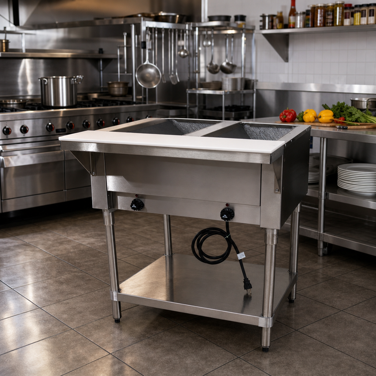 Product image #2 for Advance Tabco Triumph Supreme Electric Open-Well Hot Food Table, 2 Wells, Stainless Steel Top, 208/240V
