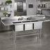 Thumbnail image #2 for Spec-Master FN2860-3-18R-14/3 Three Compartment Stainless Steel Sink with Right Drainboard