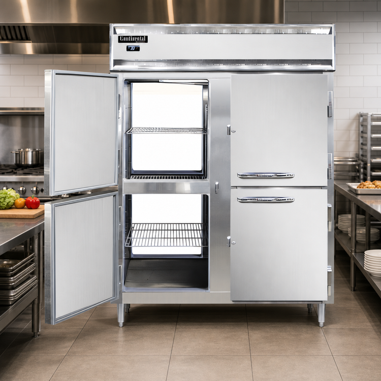 Product image #2 for Continental Refrigerator Designer Line DL2WE-SA-PT-HD Extra Wide Pass-Thru Two-Section Heated Holding Cabinet