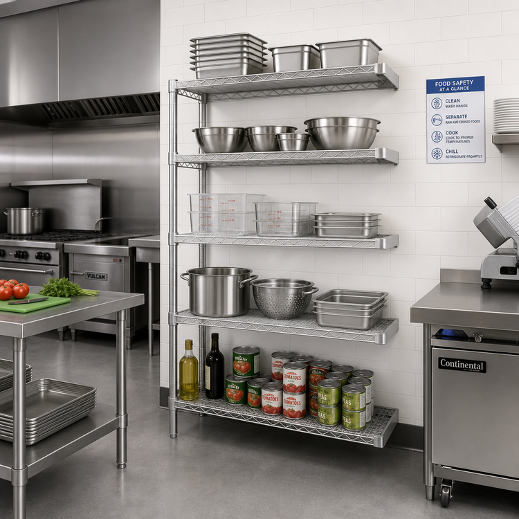 Product image #2 for Eagle Group 5-Tier Add-On Wire Shelving Unit, 48" x 18" x 74", Stainless Steel Finish
