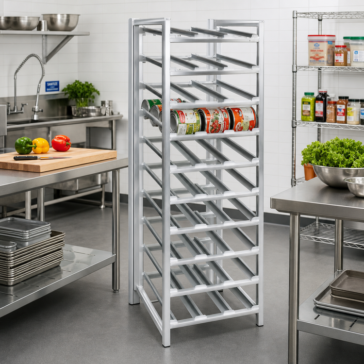Product image #2 for Channel Manufacturing Standard Series Full-Size Stationary Aluminum Can Rack for #10 and #5 Cans
