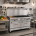 Thumbnail image #2 for Southbend Ultimate 60-Inch Commercial Gas Restaurant Range with 5 Burners, 24-Inch Griddle, 2 Cabinets and Hi-Shelf