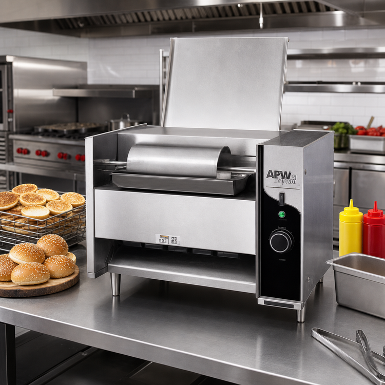 Product image #2 for APW Wyott M-95-3 Electric Countertop Vertical Bun Grill Conveyor Toaster